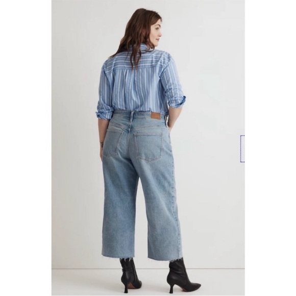 Madewell $128 The Plus Pefect Wide Leg Crop Jean Altoona Wash Size 16W - Picture 2 of 8